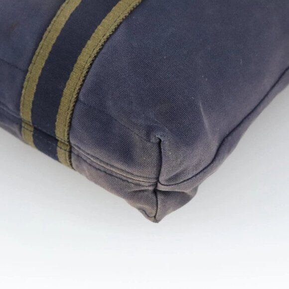 HERMES Fourre Tout cabas Tote Bag Canvas Navy Khaki Auth bs20268 - Picture 4 of 16